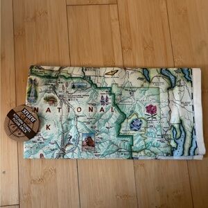 Olympic National  Park Map Tea Towel Explorer NWT